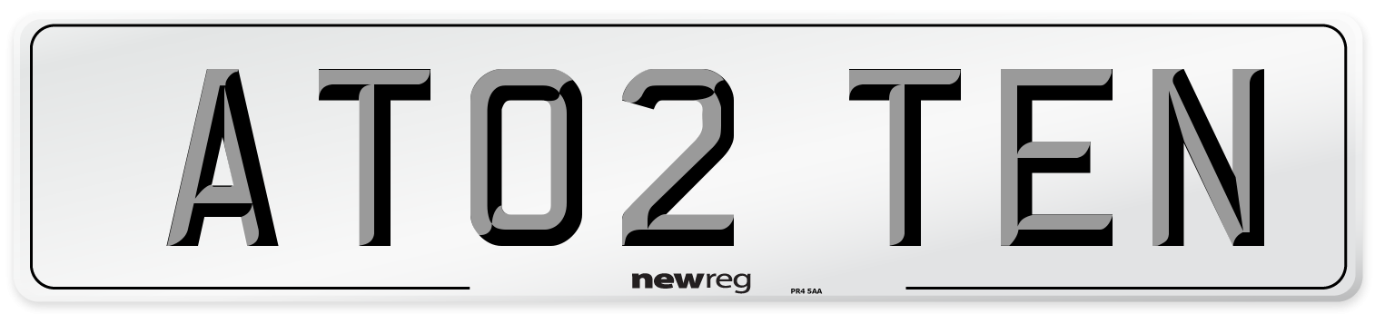 AT02 TEN Number Plate from New Reg
